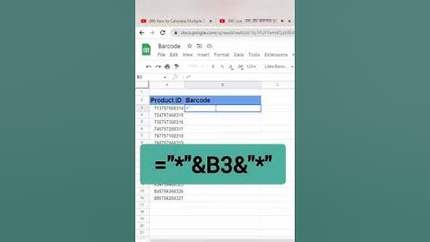 Use Formula to Create Barcode in Excel. #shorts