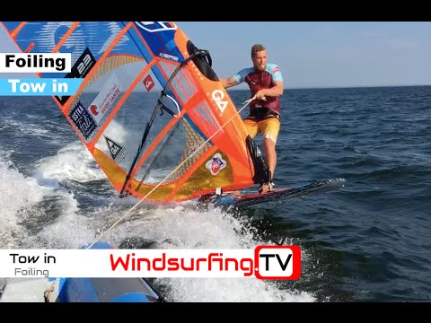 Foiling Windsurfing - Tow in - 3-4 knots