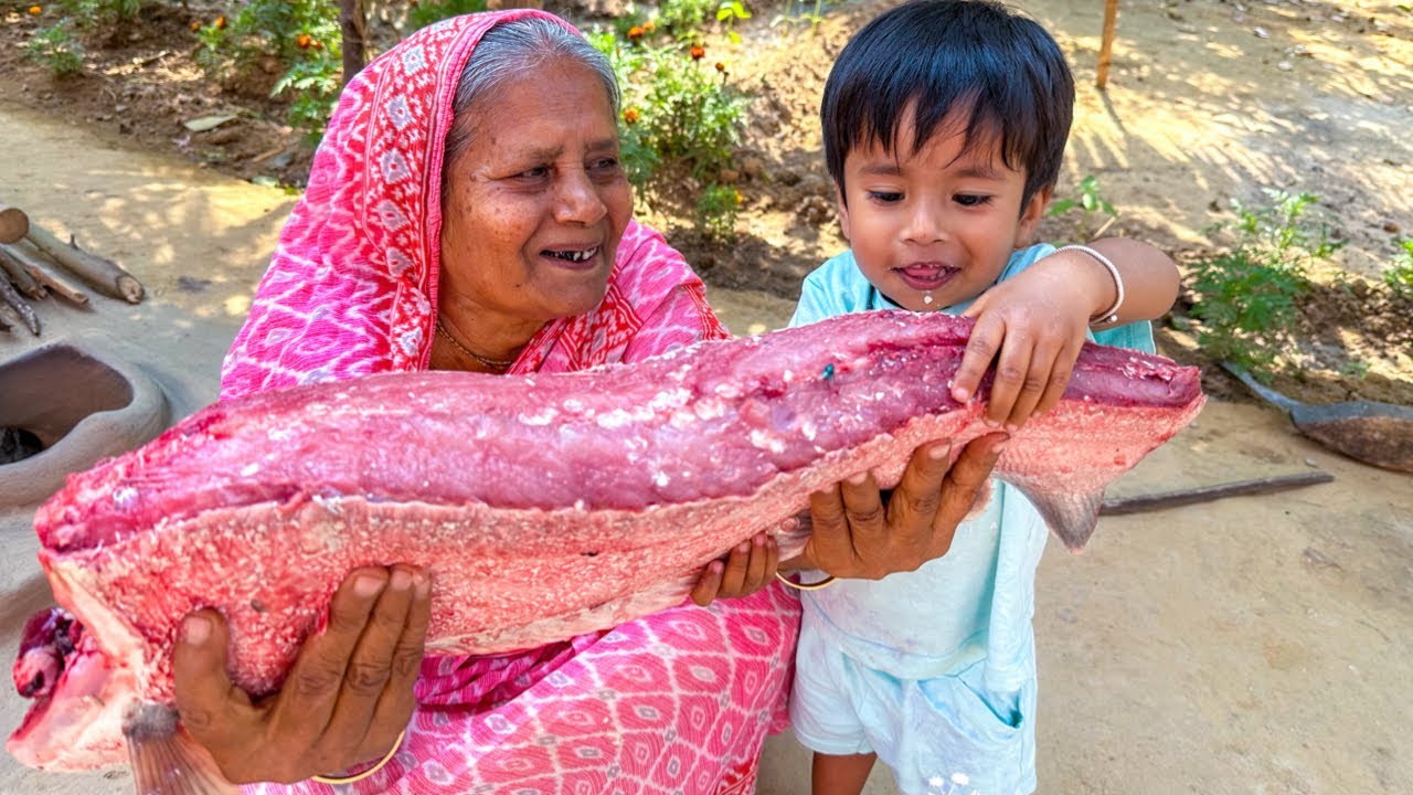 বেগুন দিয়ে তেল চিতল রান্না |