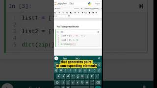 Python Tutorial: Creating a Dictionary from Two Lists #yasirbhutta #pythonshorts