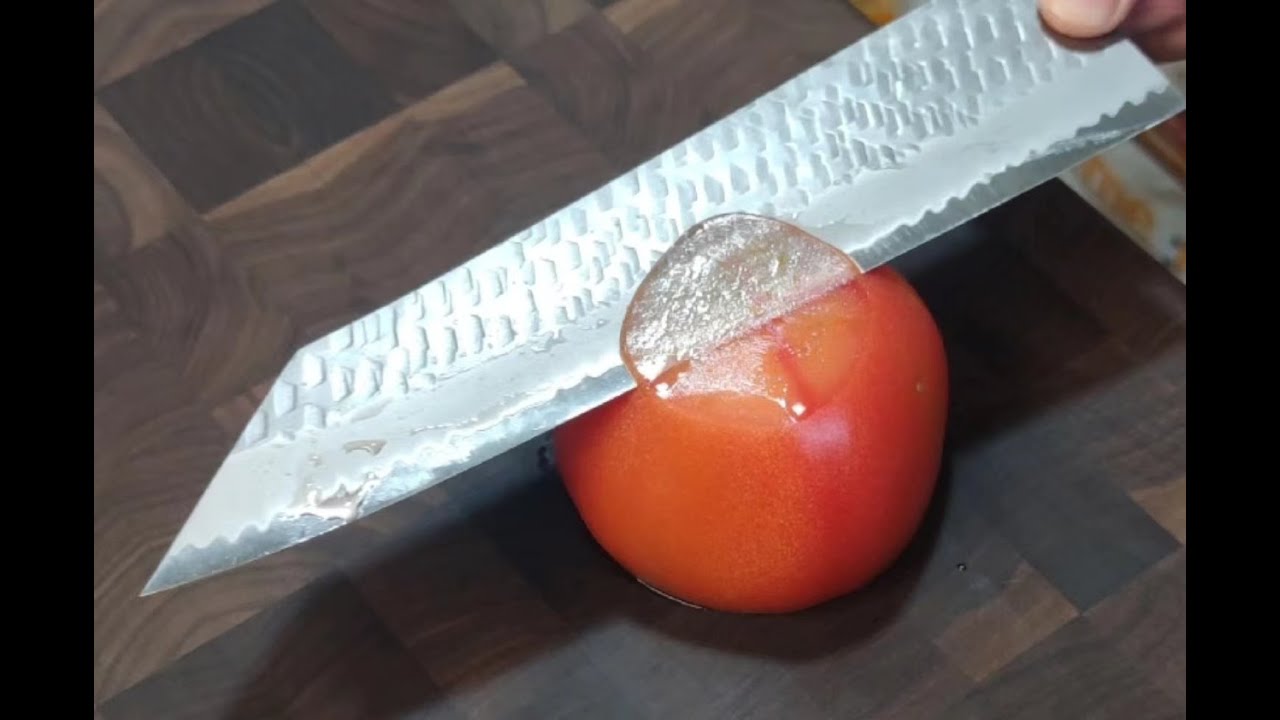 Sharpness Test After Sharpening Nigara SG2 Migaki Tsuchime Kiritsuke 240mm