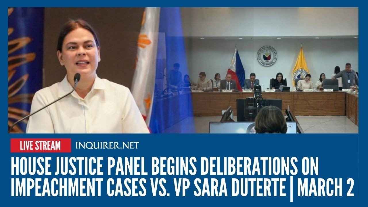 LIVE: House Justice Panel begins deliberations on impeachment cases vs. VP Sara Duterte | March 2