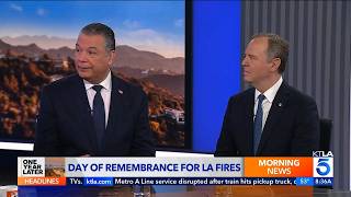 One Year After La Fires Senators Schiff And Padilla Talk Rebuilding And Recovery