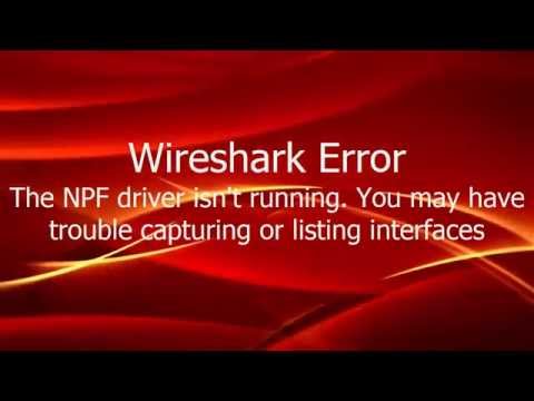 The NPF driver isn't running. You may have trouble capturing or listing interfaces. Wireshark