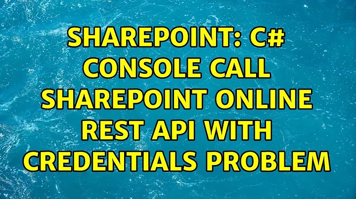 Sharepoint: C# console call sharepoint online rest api with credentials problem (3 Solutions!!)