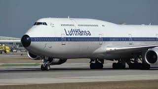 (4K) Lufthansa Boeing 747-8 Retro Livery Landing 28C Plane Spotting Chicago O'Hare Int'l Airport
