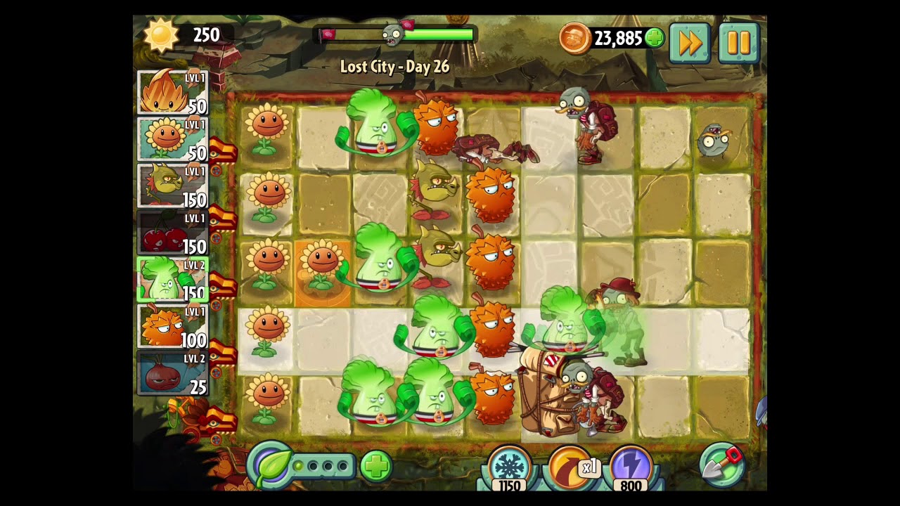 Plants vs. Zombies 2 - Lost City - Day 26 Walkthrough - YouTube