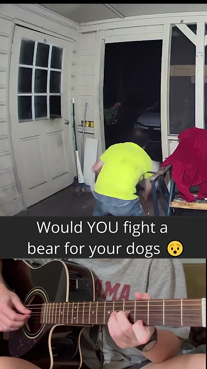 man fights bear to save dogs 😯
