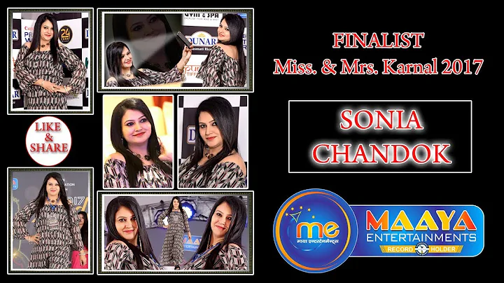 Miss. & Mrs. Karnal 2017 Finalist SONIA CHANDOK