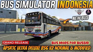 Grand Release Apsrtc Ultra Deluxe Bs6 V2 Normal & Modified Bus Mod Packs For Bussid