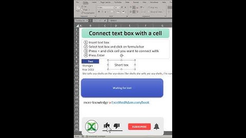Connect text box with a cell | Excel in a minute 26