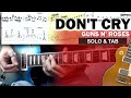 Don&#39;t Cry | Guitar Solo Lesson | Guitar Cover Tab 🎸 GUNS N&#39; ROSES