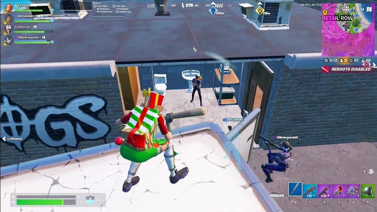 Fortnite Reload ZB | Holiday Boxy skin gameplay | OGs Cracking Bots feat. Croc, Mach, Ski | 79K