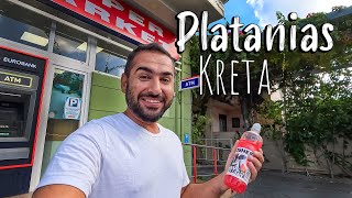 Chania Crete, Platanias walking tour 4k, Kreta Griechenland