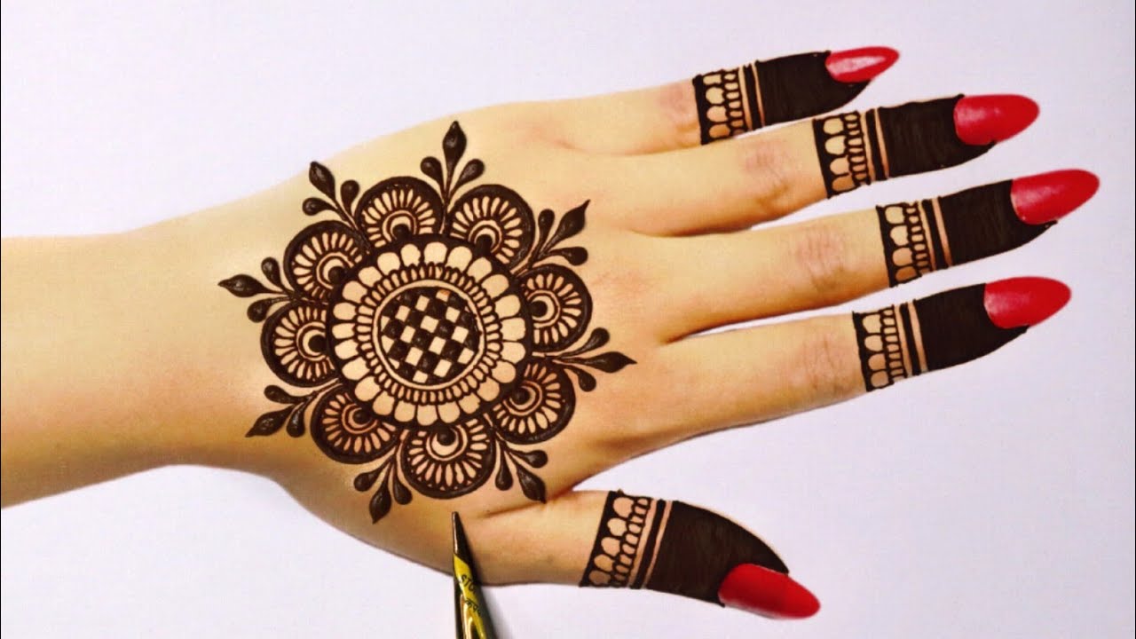 Stylish Gol tikki Backhand mehndi designs| Easy mehndi design ...