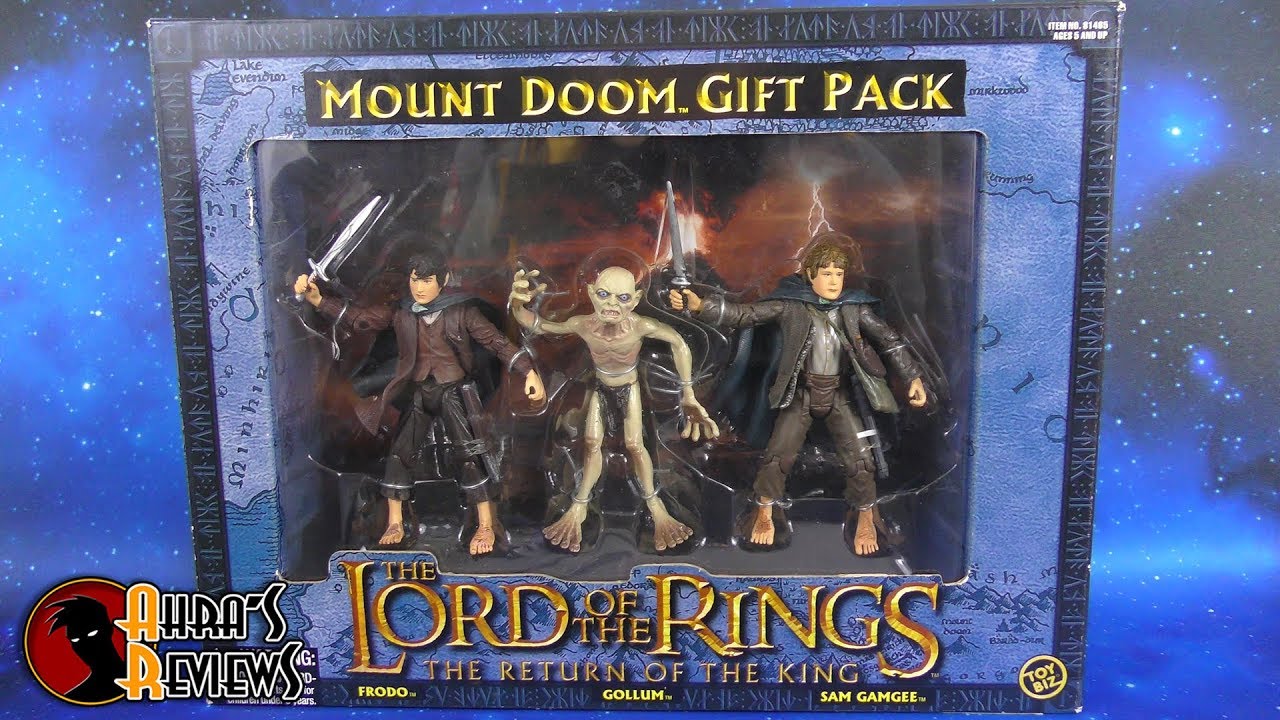 Lord Of The Rings Mount Doom Gift Pack Frodo Gollum Sam toy Biz Action ...