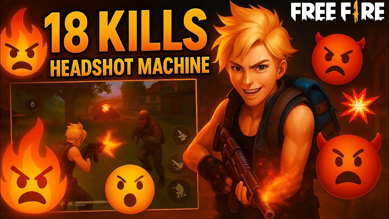 🔥 18 Kills Solo vs Squad | One Tap Handcam Gameplay | Free Fire ...