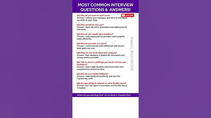 8 Most Common Job Interview Questions and Answers