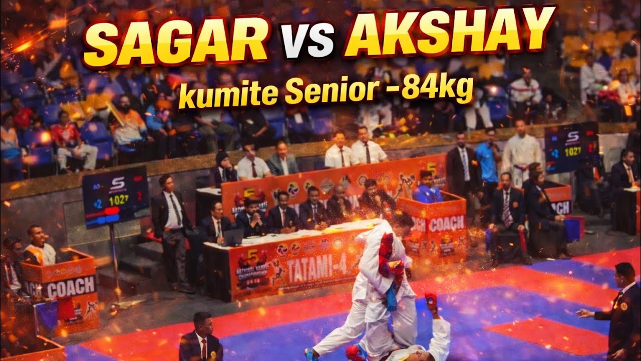 DELHI vs ASSAM RIFLES 🔥 Akshay Mehra vs Sagar | Senior -84kg Kumite | 5th KIO National Delhi
