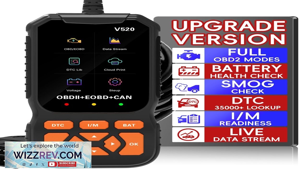 OBD2 Scanner Professional Auto Engine System Lifetime Free Automotive DTC Lookup Code