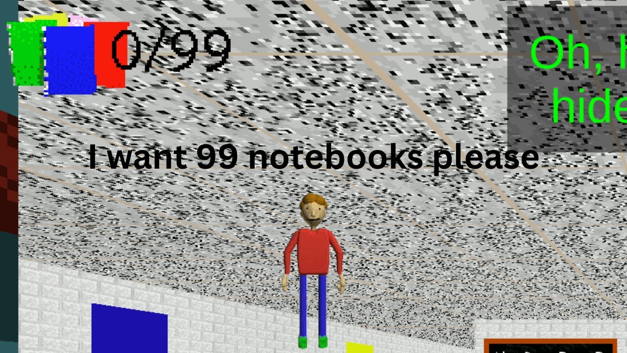 Baldi Math Notebook Baldi's Basics Plus But With 99 Notebooks! - YouTube