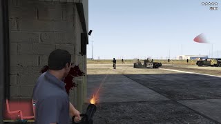 Michael - Gta 5 - Shootout At Los Santos International Airport Rhino Tank Five Stars