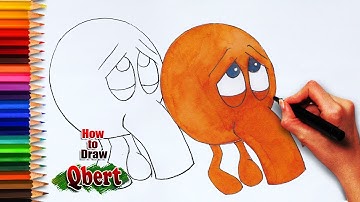 Qbert drawing from wreck it ralph | How to draw q-bert | learning drawing