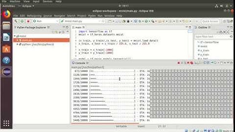tensorflow tf.keras mnist pydev eclipse getting started