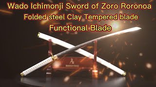 Handmade Wado Ichimonji Sword Of Zoro Roronoa - Authentic One Piece Katana Replica Hanbon Forge
