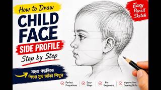 How to Draw a Child Face Side Profile Step by Step | Baby Face Sketch Tutorial #art #portarit