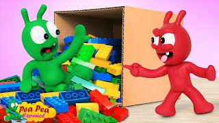 Pea Pea Juega Escondite Con Amigos En Una Caja LEGO | Dibujos animados para niños - Pea Pea Español