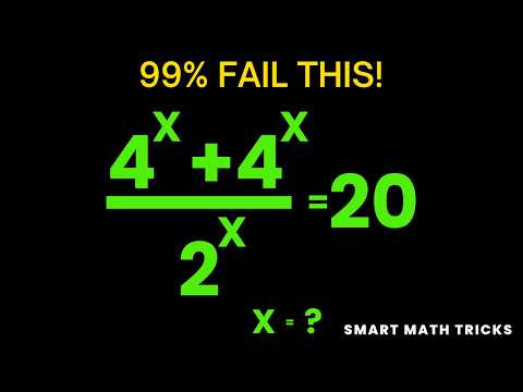 99% of Students Get This Wrong — Can YOU Find x? | (4ˣ + 4ˣ) ÷ 2ˣ = 20