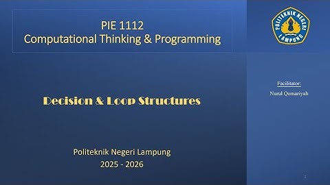 Praktikum Berpikir Komputasi & Pemprograman Python Module 3 Lab Session 11