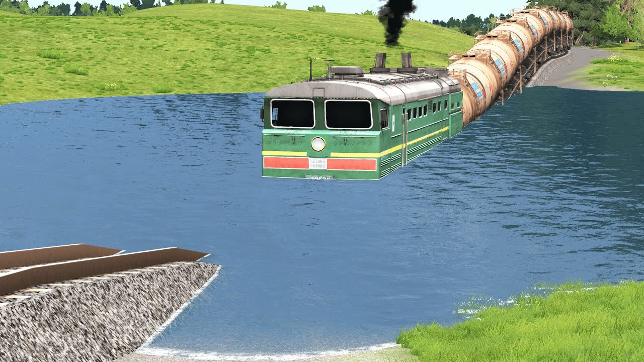 Trains vs Deep Water  BeamNGDrive