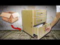 DIY 2020 Bedside Table Storage Cabinet From Cardboard | Recycled Cardboard Furniture