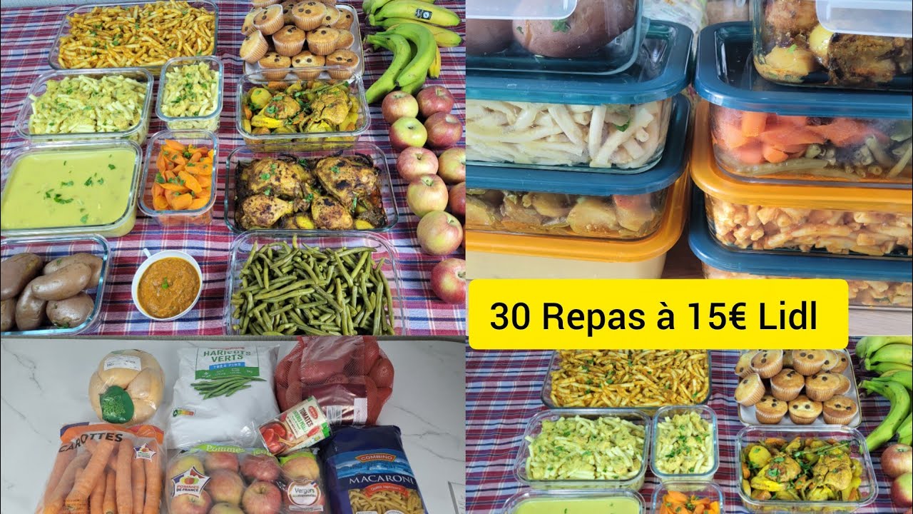 Batch-cooking meal prep petit budget à 0.50€ par personne version Lidl/ Manger avec 7.5€ par semaine