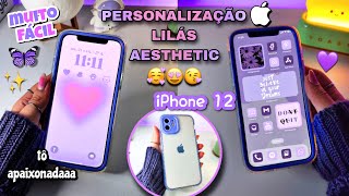 PERSONALIZANDO MEU iPHONE 12 | lilás aesthetic screenshot 5
