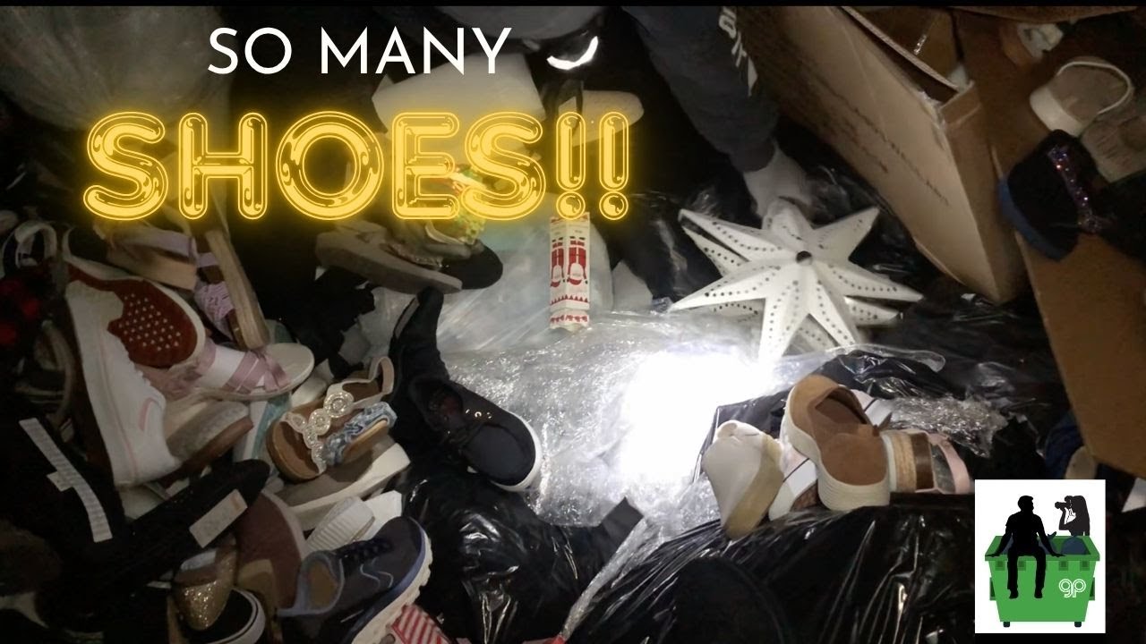Dumpster diving and we find a TON of shoes!!