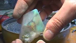 How to polish the terminations of a crystal: Ajoite in Quartz
