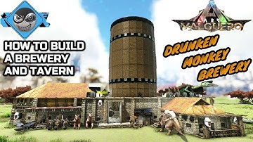 Ark: How to Build a Large Base - Dino pen and Aviary - Brewery and Tavern base design (No Mods)