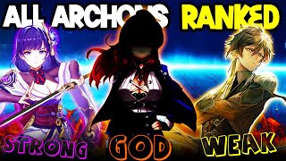 All Seven Archons 'RANKED' Weakest to Strongest - Genshin Impact [ updated ] by Emergency Food 34,299 views 9 months ago 6 minutes, 4 seconds
