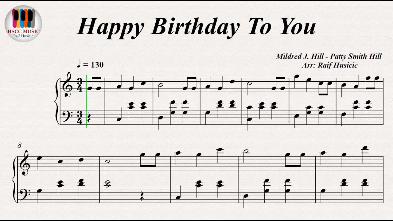 Happy Birthday To You, Piano - YouTube