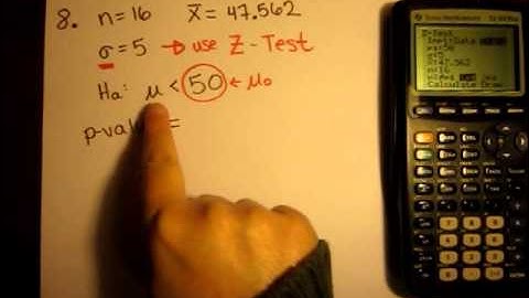 Quiz 4 Question 8: hypothesis testing for mean using Z-Test