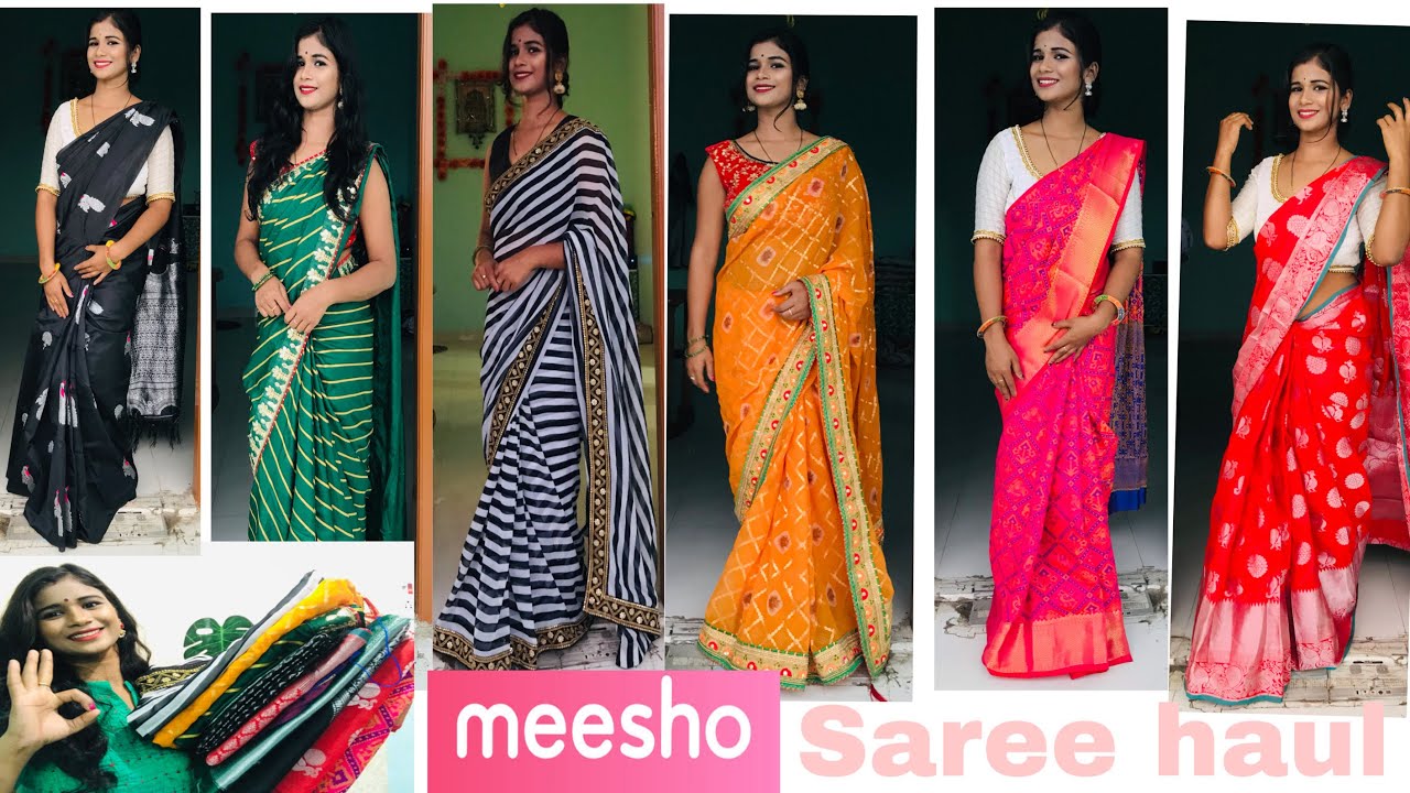Meesho saree Haul Meesho banarasi saree haul Meesho silk,chiffon Sarees haul 2021!! Meesho