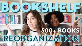 organizing 500+ books & cleaning out our shelves 🦋 bookshelf reorganization video 🦋