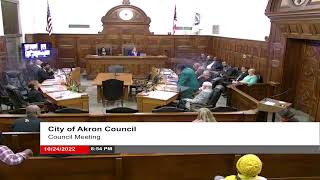 City of Akron Council Meeting - 10.24.2022
