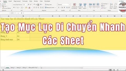 Tạo Mục Lục Nhanh Để Di Chuyển Nhanh Giữa Các Sheet #sheet