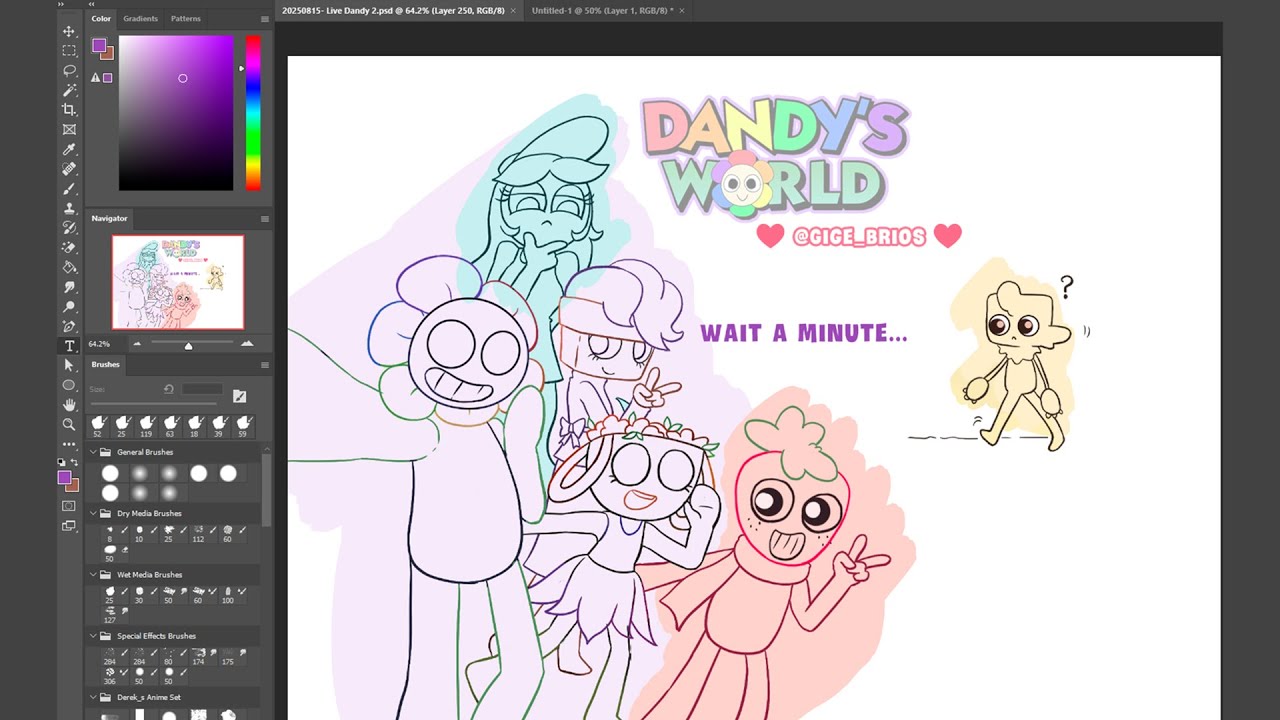 [🔴LIVE] Let's draw the world of Dandy together 02 #animated # ...