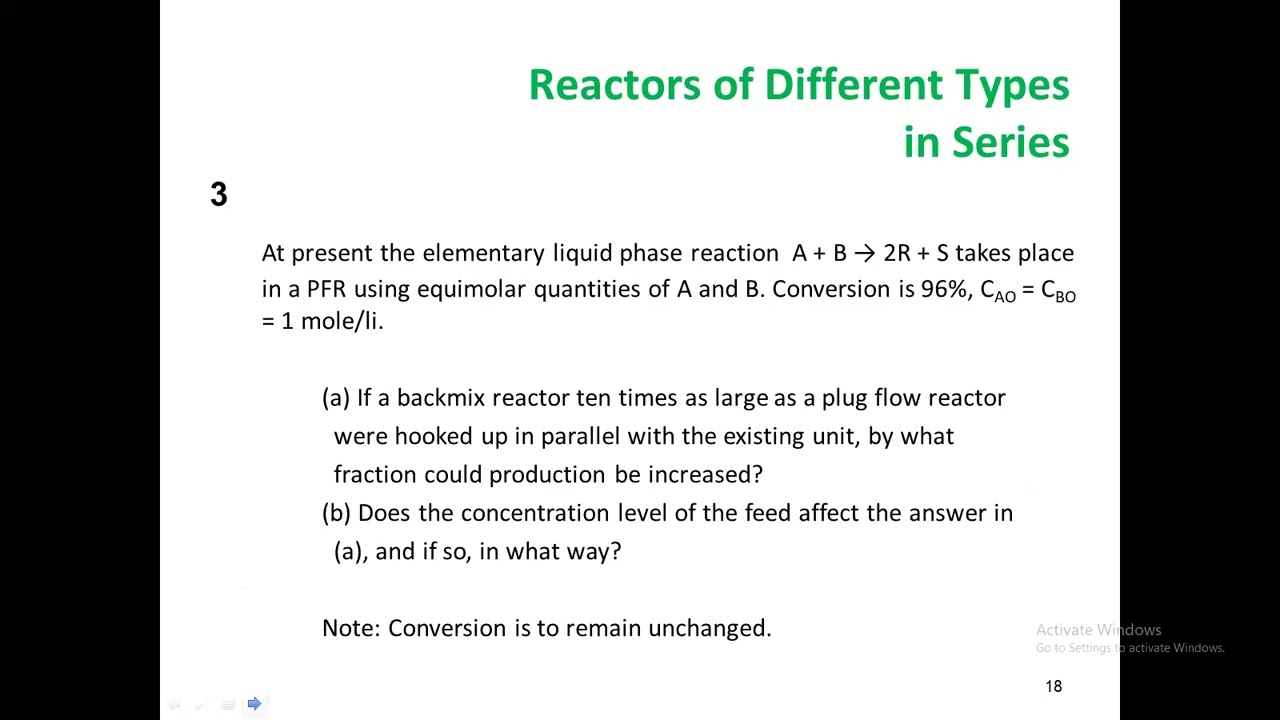 MULTIPLE REACTORS AND RECYCLE REACTORS