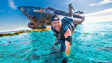 Exploring Abandon GHOST SHIP Trapped on CORAL REEF!!! (Belize)